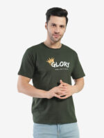 Men's Cotton Printed Round Neck Half Sleeves Regular Fit T-Shirts for Men