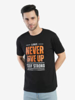 Men's Cotton Printed Round Neck Half Sleeves Regular Fit T-Shirts for Men