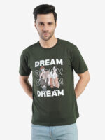 Men's Cotton Printed Round Neck Half Sleeves Regular Fit T-Shirts for Men