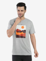 Men's Cotton Printed Round Neck Half Sleeves Regular Fit T-Shirts for Men