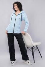 Women's Cotton Fleece Hooded Neck Full Sleeve Jacket - Image 2