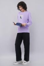 Women's Cotton Fleece Round Neck Full Sleeve Sweatshirt Front & Back Print - Image 2