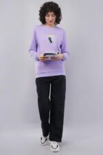 Women's Cotton Fleece Round Neck Full Sleeve Sweatshirt Front & Back Print - Image 3