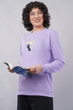 Women's Cotton Fleece Round Neck Full Sleeve Sweatshirt Front & Back Print - Image 4