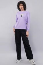 Women's Cotton Fleece Round Neck Full Sleeve Sweatshirt Front & Back Print - Image 7