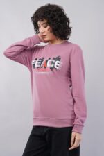 Women's Cotton Fleece Round Neck Full Sleeve Sweatshirt Front Print - Image 2