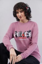 Women's Cotton Fleece Round Neck Full Sleeve Sweatshirt Front Print - Image 7