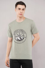 Dusty Olive Oversized Printed T-Shirt for Men - Image 4