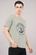 Dusty Olive Oversized Printed T-Shirt for Men - Image 3