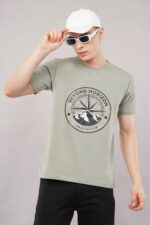 Dusty Olive Oversized Printed T-Shirt for Men - Image 2