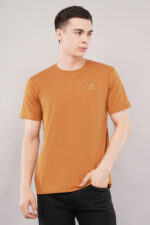 Premium Rust Cotton Crew Neck Plain T-Shirt for Men - Image 4
