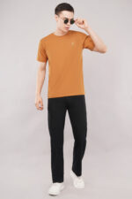 Premium Rust Cotton Crew Neck Plain T-Shirt for Men - Image 3