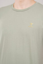 Premium Dusky Olive Cotton Crew Neck Plain T-Shirt for Men - Image 5
